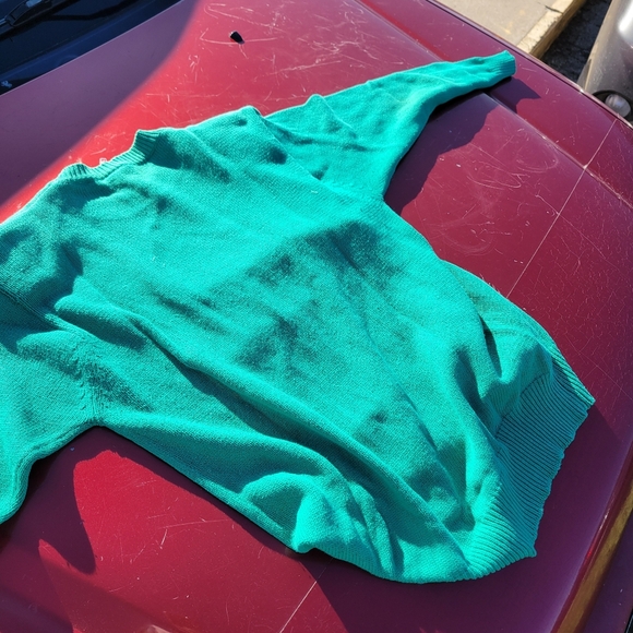 Vintage 90s women's pullover sweater golf leon Levin green sweater size medium - Picture 9 of 12